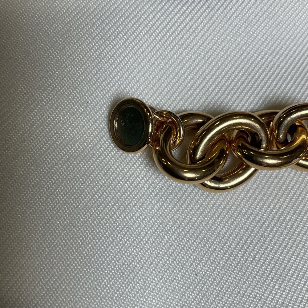 Vtg Bronze Milor Italy Bracelet Oval Rolo Link Magnetic Closure 6.75" - Picture 6 of 8